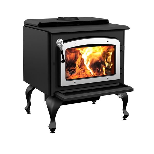 Drolet Escape 1800 Wood Burning Stove On Legs With Brushed Nickel Door DB03112 - Image 3